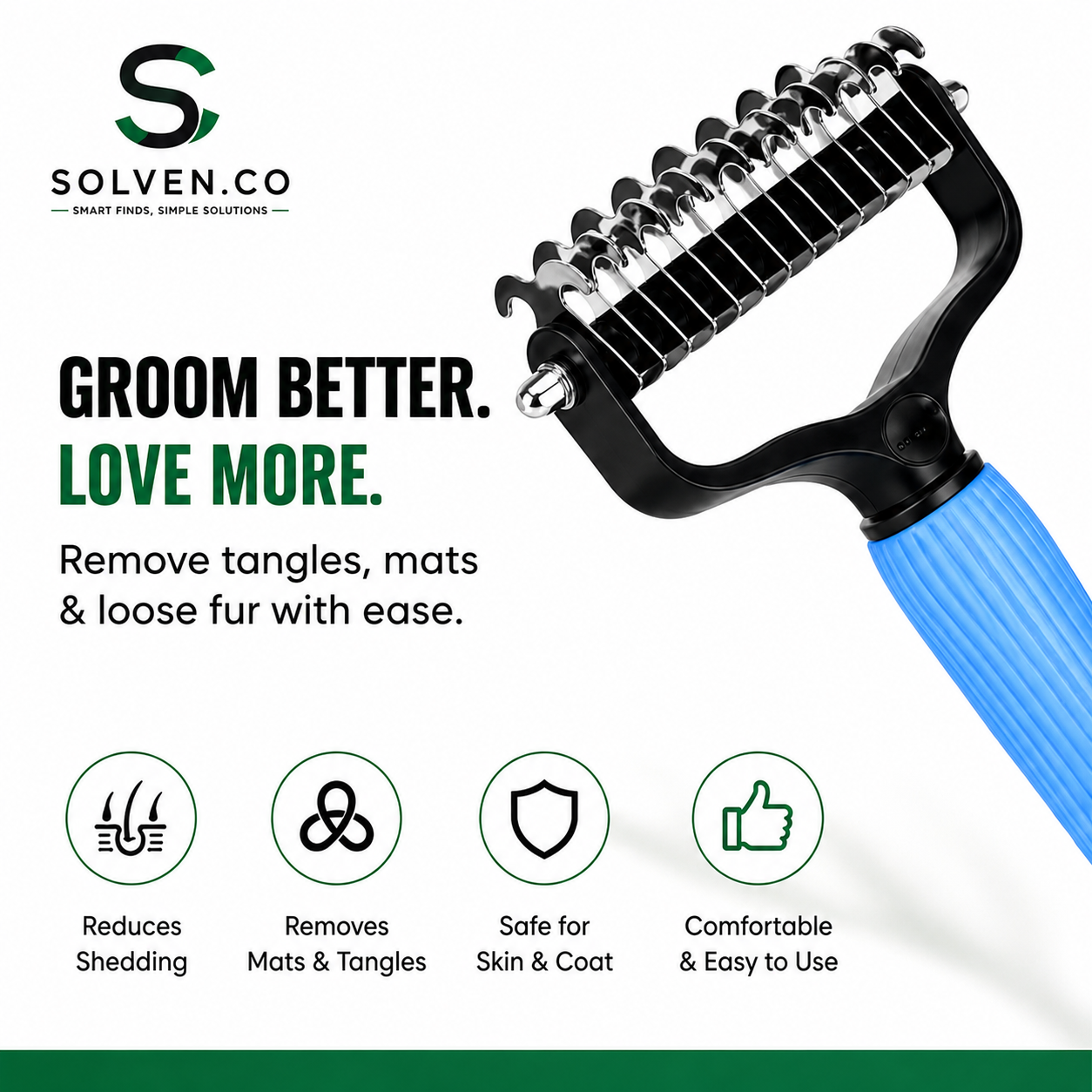 Solven Co™ Self-Cleaning Pet Detangling Comb