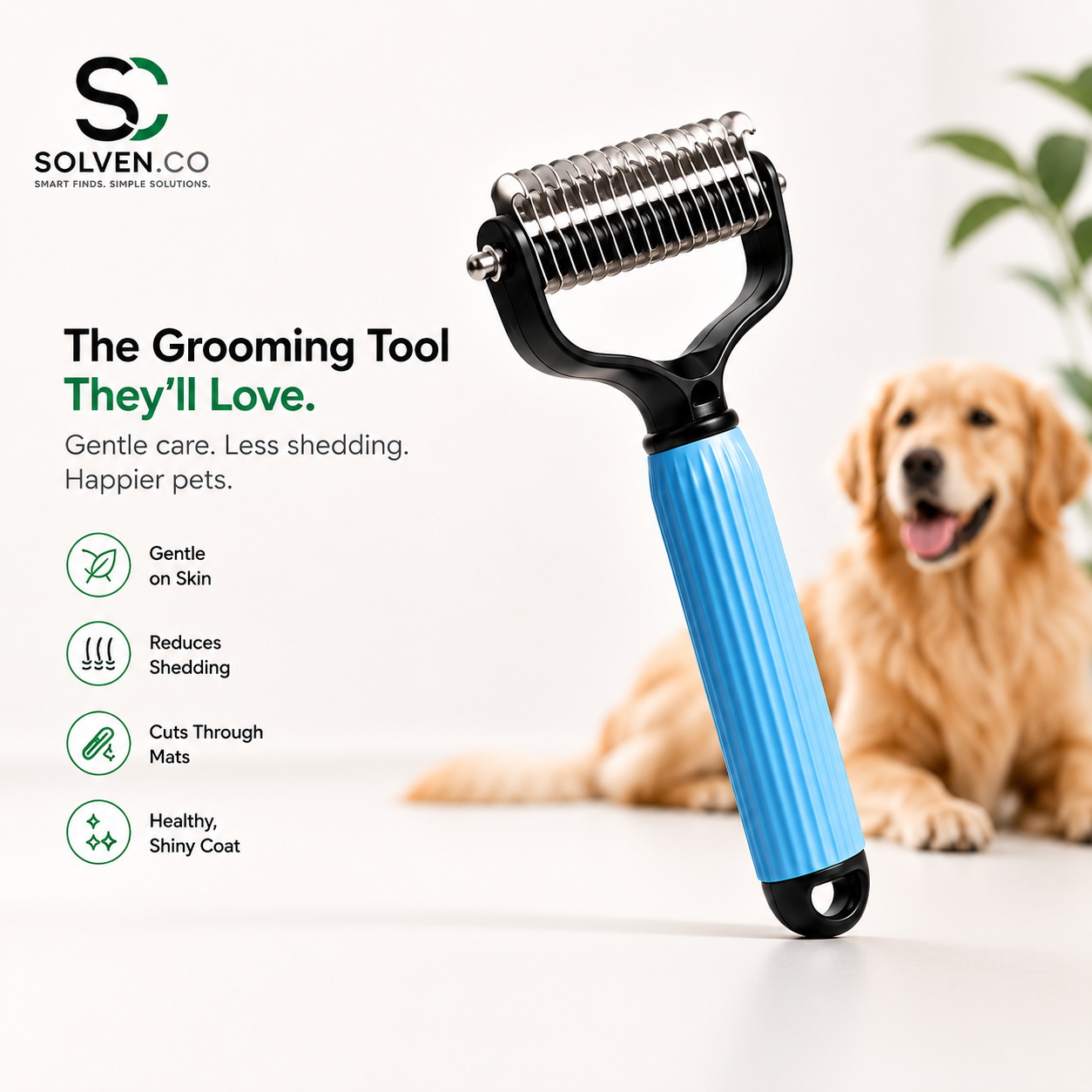 Solven Co™ Self-Cleaning Pet Detangling Comb