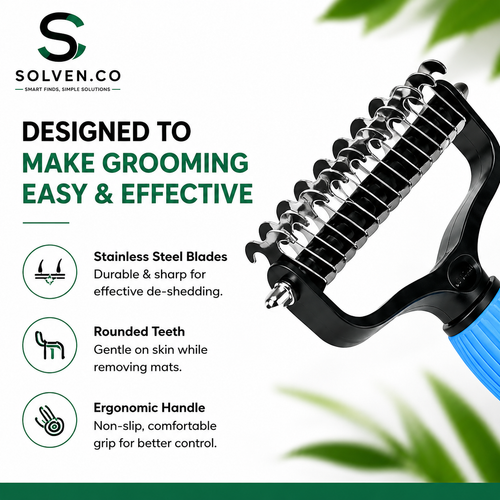 Solven Co™ Self-Cleaning Pet Detangling Comb