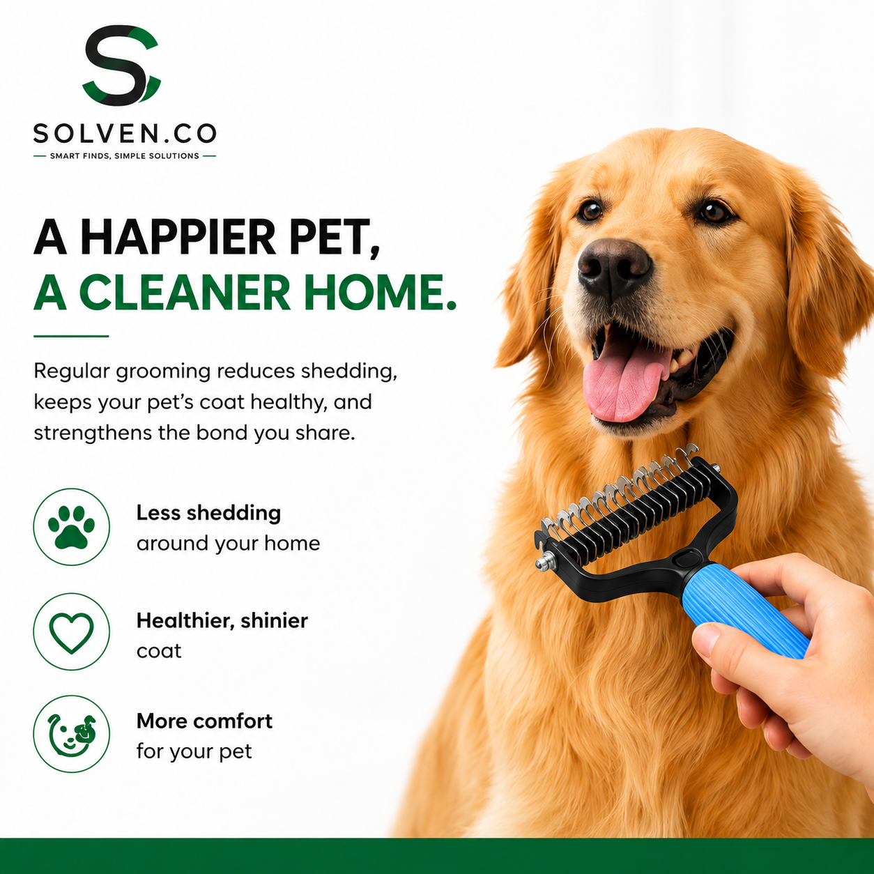 Solven Co™ Self-Cleaning Pet Detangling Comb