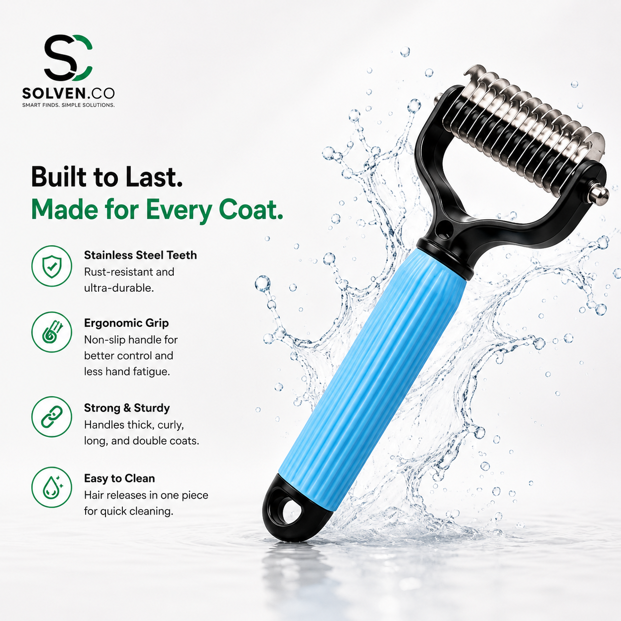 Solven Co™ Self-Cleaning Pet Detangling Comb