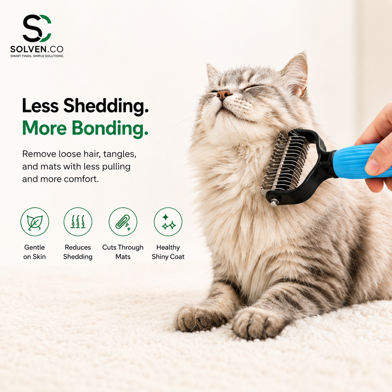 Solven Co™ Self-Cleaning Pet Detangling Comb