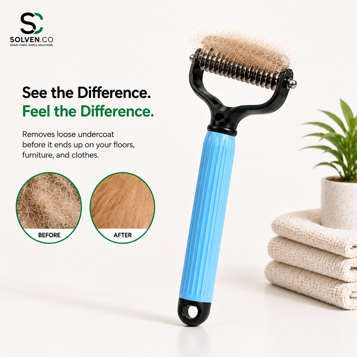 Solven Co™ Self-Cleaning Pet Detangling Comb