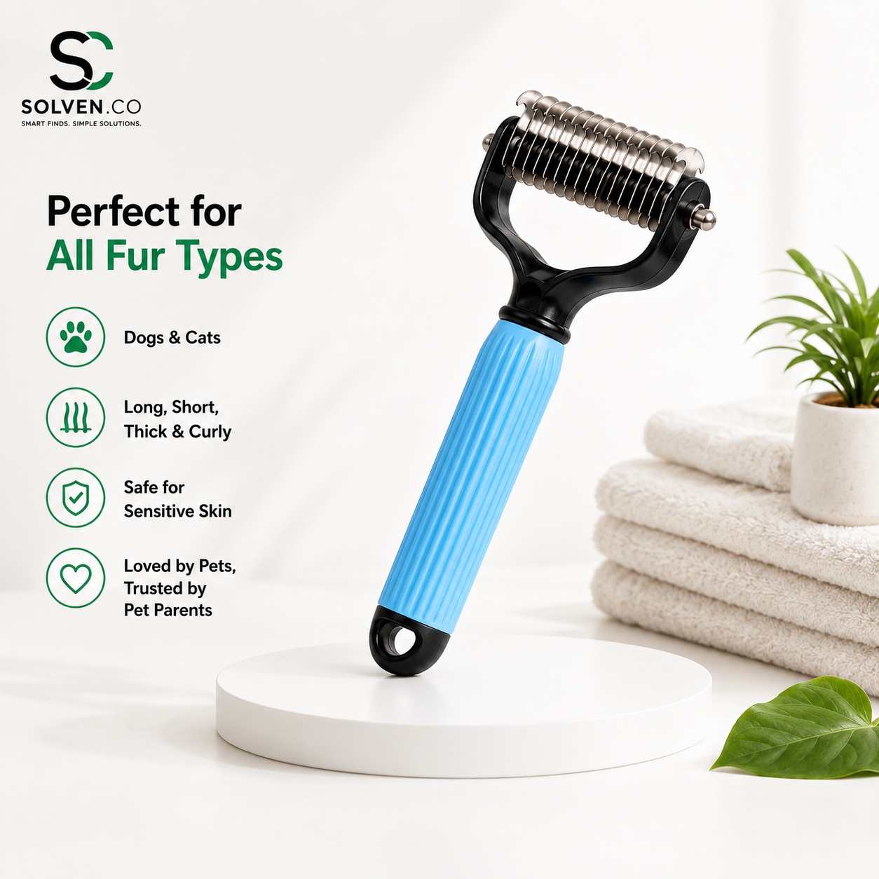 Solven Co™ Self-Cleaning Pet Detangling Comb